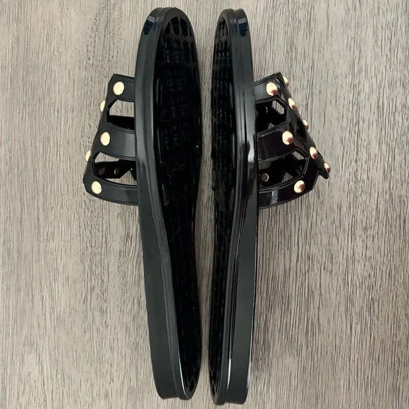 Vince Camuto • Carron Jelly Slide Sandals - Black w/ Gold Studs, Women’s Size 7 - Picture 10 of 14